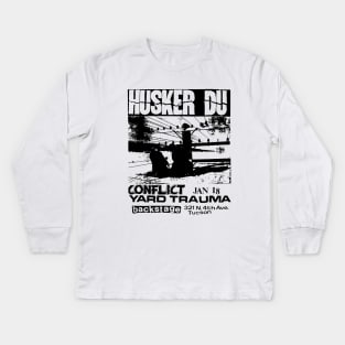 Husker Du / Conflict Punk Flyer Kids Long Sleeve T-Shirt